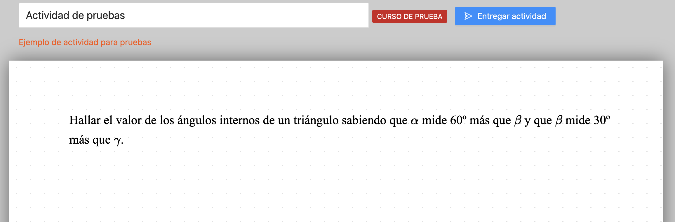 Ejemplo de actividad sin entregar